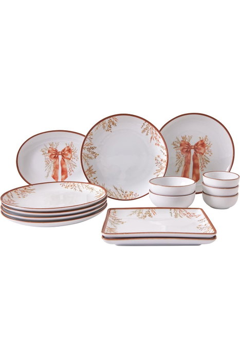 Hermia Juego de Desayuno de Porcelana 14 Piezas Naranja Hermia Juego de Desayuno de Porcelana 14 Piezas Naranja